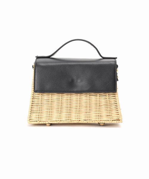 B.C STOCK(ベーセーストック)の「フラップラタンBAG(かごバッグ・レディース・ブラック/ブラウン・FREE)」の9枚目の写真
