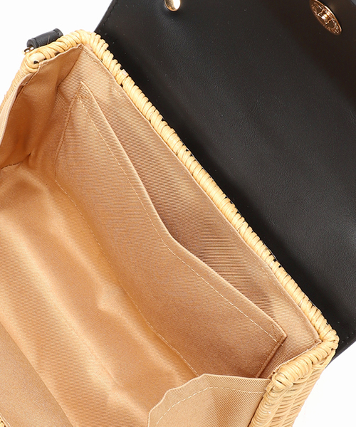 B.C STOCK(ベーセーストック)の「フラップラタンBAG(かごバッグ・レディース・ブラック/ブラウン・FREE)」の14枚目の写真