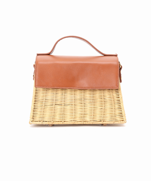 B.C STOCK(ベーセーストック)の「フラップラタンBAG(かごバッグ・レディース・ブラック/ブラウン・FREE)」の22枚目の写真