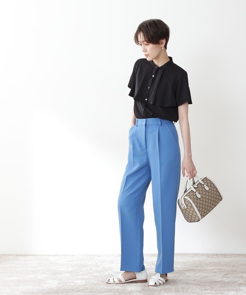 N.(N. Natural Beauty Basic)(エヌエヌナチュラルビューティーベーシック)の「【追加生産】【WEB限定】◆ケープディティールブラウス(シャツ/ブラウス・レディース・ブラック/イエロー/ミント/ナチュラル・MEDIUM)」の10枚目の写真