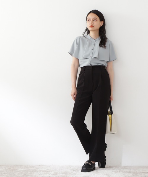 N.(N. Natural Beauty Basic)(エヌエヌナチュラルビューティーベーシック)の「【追加生産】【WEB限定】◆ケープディティールブラウス(シャツ/ブラウス・レディース・ブラック/イエロー/ミント/ナチュラル・MEDIUM)」の7枚目の写真