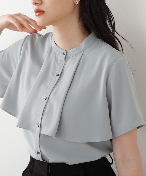 N.(N. Natural Beauty Basic)(エヌエヌナチュラルビューティーベーシック)の「【追加生産】【WEB限定】◆ケープディティールブラウス(シャツ/ブラウス・レディース・ブラック/イエロー/ミント/ナチュラル・MEDIUM)」の17枚目の写真