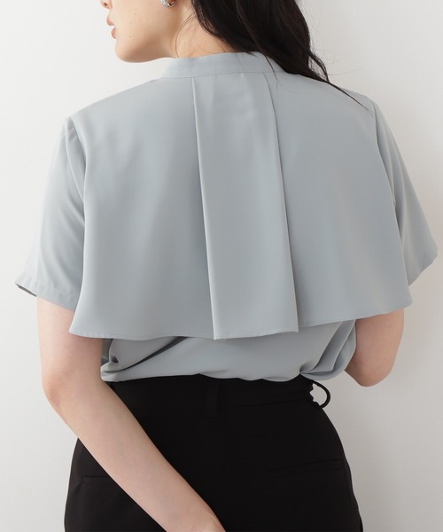 N.(N. Natural Beauty Basic)(エヌエヌナチュラルビューティーベーシック)の「【追加生産】【WEB限定】◆ケープディティールブラウス(シャツ/ブラウス・レディース・ブラック/イエロー/ミント/ナチュラル・MEDIUM)」の9枚目の写真