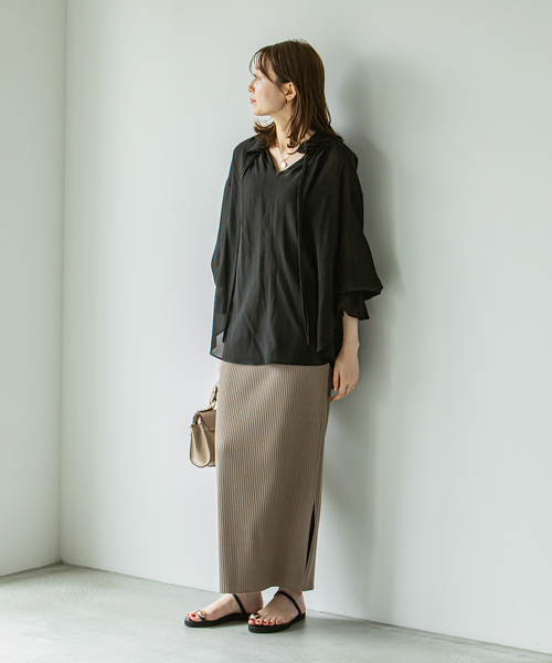 NOBLE＊2WAYストリングスラッフルLSブラウス 新品 セール】《追加》2WAYストリングスラッフルLSブラウス 2（シャツ