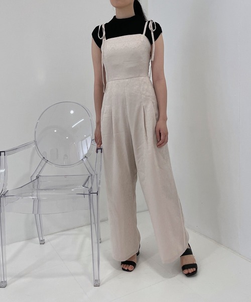 ANDGEEBEE（アンジービー）の「ジャガードリボンロンパース（ワンピース・レディース・ベージュ/ブラック・MEDIUM）」の15枚目の写真