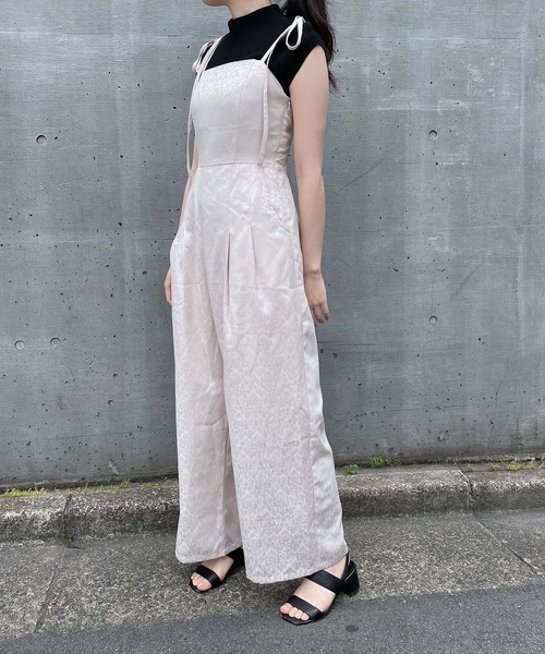 ANDGEEBEE（アンジービー）の「ジャガードリボンロンパース（ワンピース・レディース・ベージュ/ブラック・MEDIUM）」の18枚目の写真