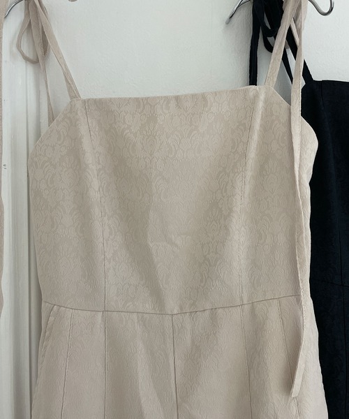 ANDGEEBEE（アンジービー）の「ジャガードリボンロンパース（ワンピース・レディース・ベージュ/ブラック・MEDIUM）」の20枚目の写真