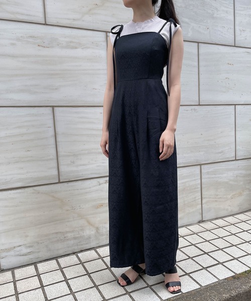 ANDGEEBEE（アンジービー）の「ジャガードリボンロンパース（ワンピース・レディース・ベージュ/ブラック・MEDIUM）」の21枚目の写真