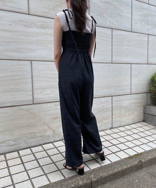 ANDGEEBEE（アンジービー）の「ジャガードリボンロンパース（ワンピース・レディース・ベージュ/ブラック・MEDIUM）」の22枚目の写真