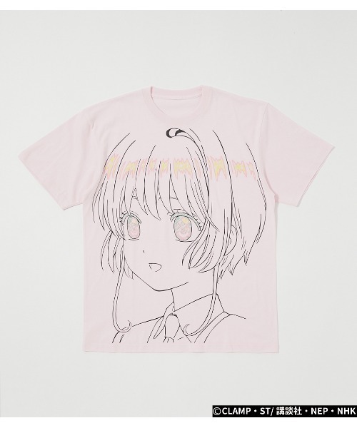 R4G（アールフォージー）の「［カードキャプターさくら クリアカード編］さくらフェイスビッグTシャツ（Tシャツ/カットソー・レディース・サックスブルー/ライトピンク・FREE）」の2枚目の写真