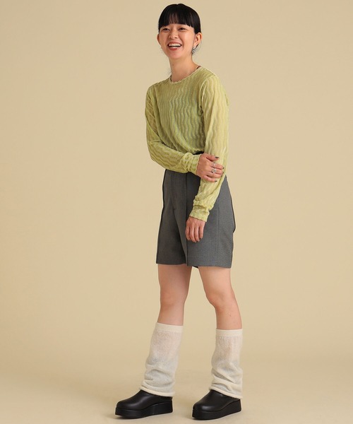 Ray BEAMS（レイビームス）の「Ray BEAMS / レッグ ウォーマー（レッグウォーマー・レディース・ブラック/オフホワイト・ONE SIZE）」の4枚目の写真