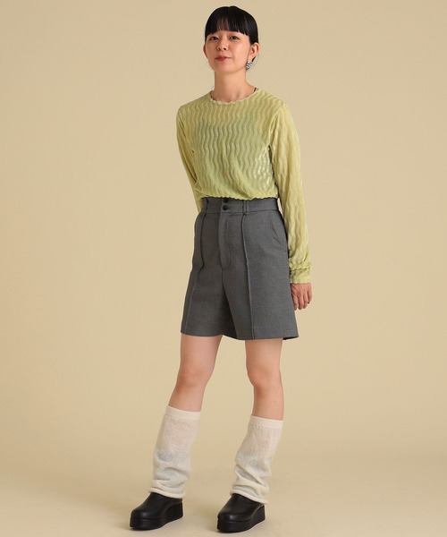 Ray BEAMS（レイビームス）の「Ray BEAMS / レッグ ウォーマー（レッグウォーマー・レディース・ブラック/オフホワイト・ONE SIZE）」の5枚目の写真