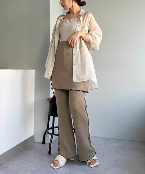 カプリシューレマージュ スカートレイヤードショートパンツ ブラック CAPRICIEUX LE'MAGE（カプリシューレマージュ）の「スカート