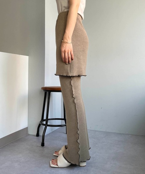 CAPRICIEUX LE'MAGE（カプリシューレマージュ）の「スカートレイヤードリブパンツ（その他パンツ・レディース・ブラック/ブラウン/キャメル・FREE）」の13枚目の写真