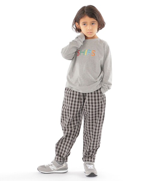 SHIPS（シップス）の「SHIPS KIDS:100～130cm / SHIPS ロゴ 長袖 TEE（Tシャツ/カットソー・キッズ・グレー/ラベンダー/ネイビー・100/120/130/110）」の4枚目の写真