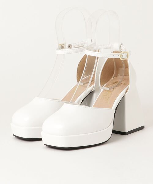 LOVEHUNTER(ラブハンター)の「LOVEHUNTER /厚底 セパレートパンプス レディース 9.5cm チャンキーヒール アンクルストラップ プラットフォーム 美脚 モード バレエコア (1580)(パンプス・レディース・ホワイト/ブラック/ブラック系その他/アイボリー/シルバー・S/M/L/LL)」の18枚目の写真