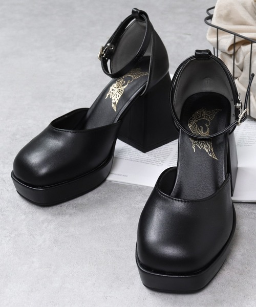 LOVEHUNTER(ラブハンター)の「LOVEHUNTER /厚底 セパレートパンプス レディース 9.5cm チャンキーヒール アンクルストラップ プラットフォーム 美脚 モード バレエコア (1580)(パンプス・レディース・ホワイト/ブラック/ブラック系その他/アイボリー/シルバー・S/M/L/LL)」の11枚目の写真
