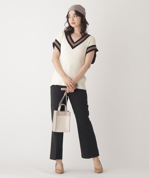 OPAQUE.CLIP(オペークドットクリップ)の「◆スクエアパイピングミニショルダーバッグ(ショルダーバッグ・レディース・ライトベージュ/オフホワイト/ブラック系・00)」の14枚目の写真