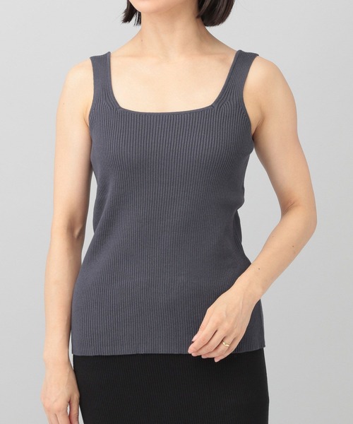 e/rm（イーアールエム）の「【e/rm】セットアップ対応/14Gスクエアリブニットタンク 156839（タンクトップ・レディース・ブラック/ライトベージュ/ブルー系その他6・FREE）」の8枚目の写真