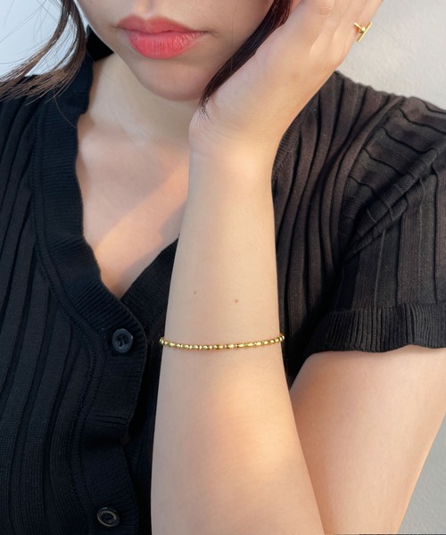 CEMONEMO（セモネモ）の「【金属アレルギー対応】 オーバルボールチェーン ブレスレット / サージカルステンレス 316L（ブレスレット・レディース・シルバー/ゴールド・FREE）」の3枚目の写真