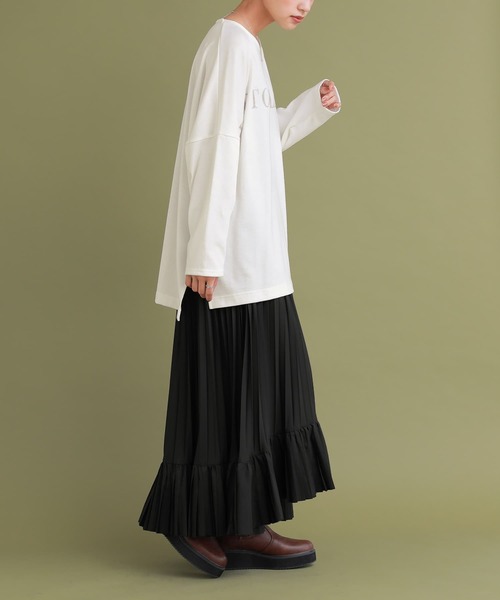 osharewalker（オシャレウォーカー）の「【廃盤】『かすれロゴプリントロンT』（Tシャツ/カットソー・レディース・チャコール/オフホワイト/ワイン・FREE）」の5枚目の写真