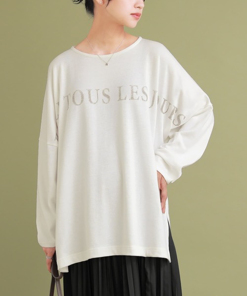 osharewalker（オシャレウォーカー）の「【廃盤】『かすれロゴプリントロンT』（Tシャツ/カットソー・レディース・チャコール/オフホワイト/ワイン・FREE）」の9枚目の写真