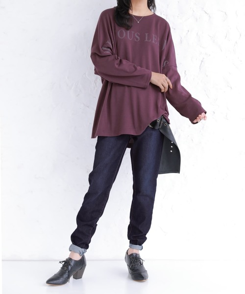 osharewalker（オシャレウォーカー）の「【廃盤】『かすれロゴプリントロンT』（Tシャツ/カットソー・レディース・チャコール/オフホワイト/ワイン・FREE）」の12枚目の写真