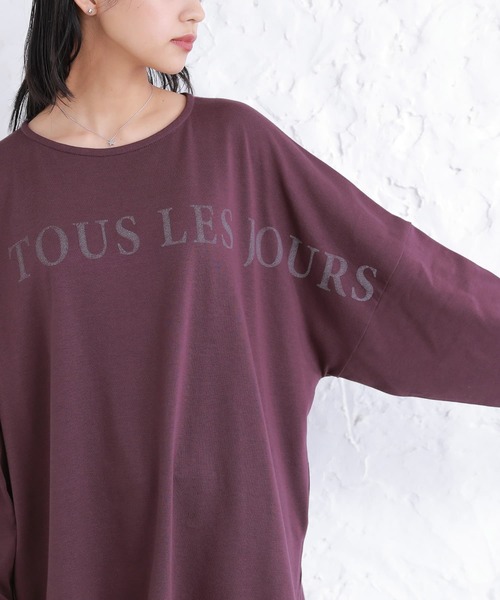 osharewalker（オシャレウォーカー）の「【廃盤】『かすれロゴプリントロンT』（Tシャツ/カットソー・レディース・チャコール/オフホワイト/ワイン・FREE）」の13枚目の写真