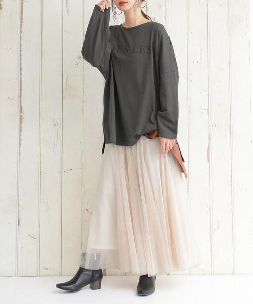 osharewalker（オシャレウォーカー）の「【廃盤】『かすれロゴプリントロンT』（Tシャツ/カットソー・レディース・チャコール/オフホワイト/ワイン・FREE）」の15枚目の写真