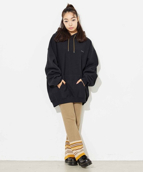 X-girl（エックスガール）の「PARTIAL STRIPE KNIT PANTS（その他パンツ・レディース・ブラック/ベージュ/グリーン・ONE SIZE）」の9枚目の写真