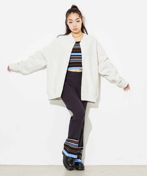 X-girl（エックスガール）の「PARTIAL STRIPE KNIT PANTS（その他パンツ・レディース・ブラック/ベージュ/グリーン・ONE SIZE）」の12枚目の写真