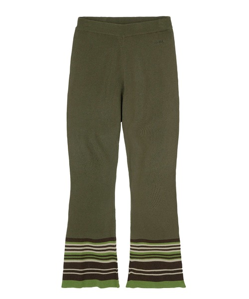 X-girl（エックスガール）の「PARTIAL STRIPE KNIT PANTS（その他パンツ・レディース・ブラック/ベージュ/グリーン・ONE SIZE）」の21枚目の写真