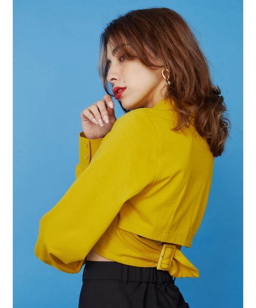 EVRIS（エヴリス）の「バックオープンシャツトップス（Tシャツ/カットソー・レディース・マスタード/アイボリー/ブラック・FREE）」の12枚目の写真