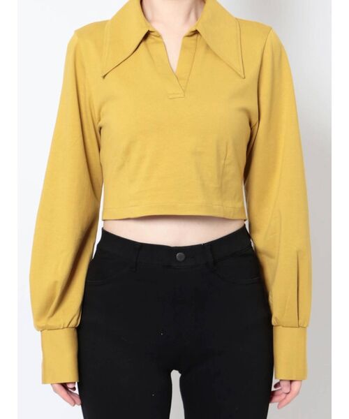 EVRIS（エヴリス）の「バックオープンシャツトップス（Tシャツ/カットソー・レディース・マスタード/アイボリー/ブラック・FREE）」の22枚目の写真