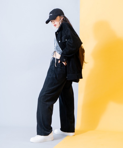 PUNYUS（プニュズ）の「コーデュロイオーバージャケット（カバーオール・レディース・グリーン/ブルー/ブラック・2/3/4）」の18枚目の写真