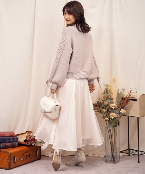 NOELA（ノエラ）の「エアリーボリュームフレアスカート（スカート・レディース・オフホワイト/ピンク/ブルー・S/M）」の5枚目の写真