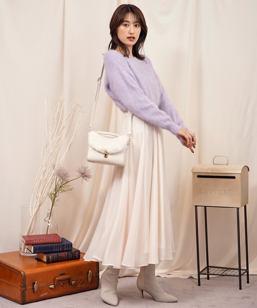 NOELA（ノエラ）の「エアリーボリュームフレアスカート（スカート・レディース・オフホワイト/ピンク/ブルー・S/M）」の7枚目の写真