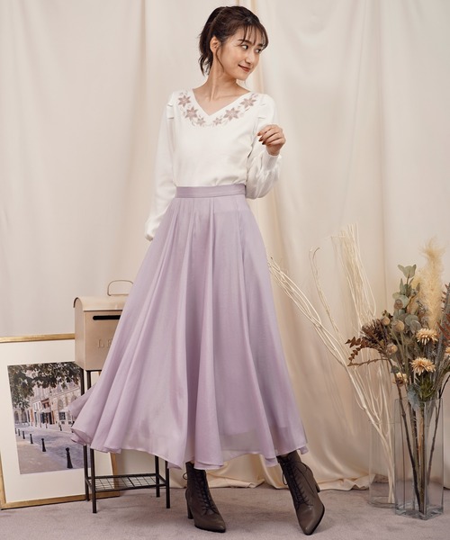 NOELA（ノエラ）の「エアリーボリュームフレアスカート（スカート・レディース・オフホワイト/ピンク/ブルー・S/M）」の14枚目の写真