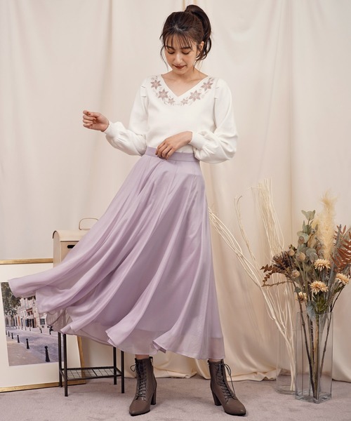 NOELA（ノエラ）の「エアリーボリュームフレアスカート（スカート・レディース・オフホワイト/ピンク/ブルー・S/M）」の15枚目の写真