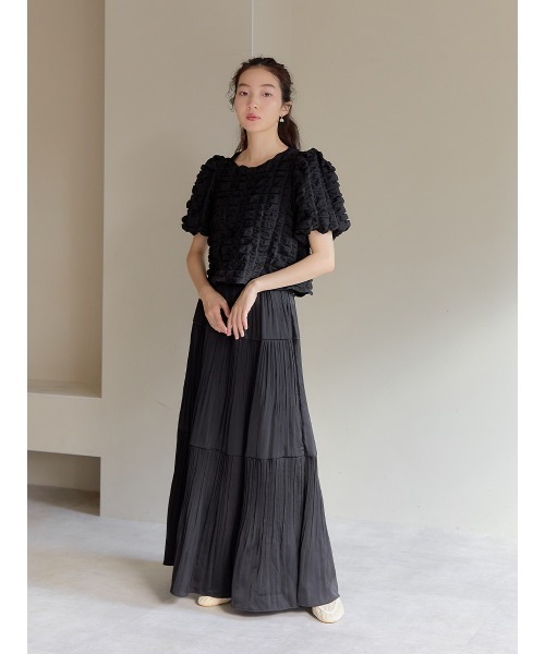 Ayla（アイラ）の「back ribbon waffle tops（シャツ/ブラウス・レディース・アイボリー/ブラック・FREE）」の11枚目の写真