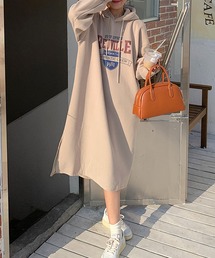裏起毛パーカーワンピース