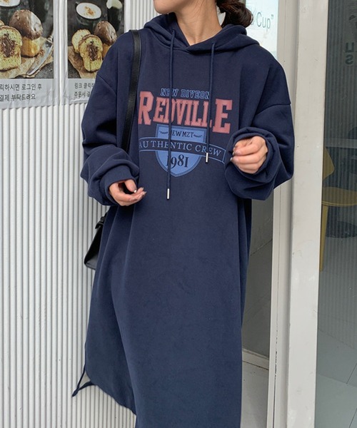 Amulet(アミュレット)の「裏起毛パーカーワンピース(ワンピース・レディース・ベージュ/ネイビー/ブラック/グレー・FREE)」の15枚目の写真
