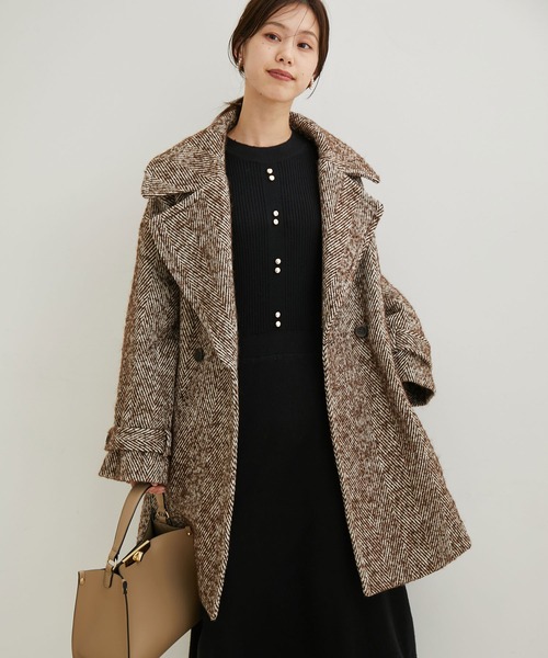 VIS（ビス）の「ヘリンボーンルーズミドルコート（その他アウター