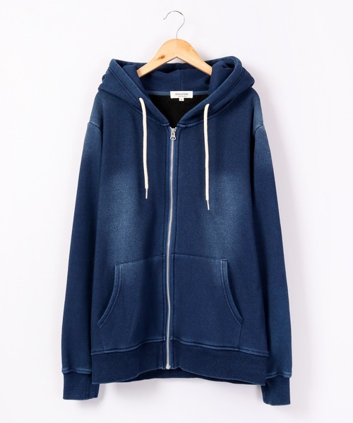 EVOLUTION(エボリューション)の「Indigo lining shaggy zip up hoodie / インディゴ裏シャギージップアップパーカー unisex(パーカー・メンズ・サックスブルー/ネイビー・M/XL/XXL/L)」の3枚目の写真