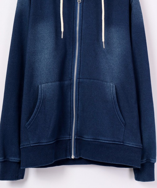 EVOLUTION(エボリューション)の「Indigo lining shaggy zip up hoodie / インディゴ裏シャギージップアップパーカー unisex(パーカー・メンズ・サックスブルー/ネイビー・M/XL/XXL/L)」の5枚目の写真