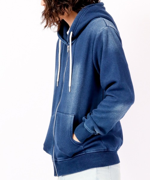 EVOLUTION(エボリューション)の「Indigo lining shaggy zip up hoodie / インディゴ裏シャギージップアップパーカー unisex(パーカー・メンズ・サックスブルー/ネイビー・M/XL/XXL/L)」の9枚目の写真