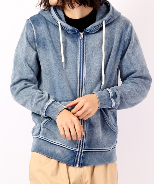 EVOLUTION(エボリューション)の「Indigo lining shaggy zip up hoodie / インディゴ裏シャギージップアップパーカー unisex(パーカー・メンズ・サックスブルー/ネイビー・M/XL/XXL/L)」の20枚目の写真