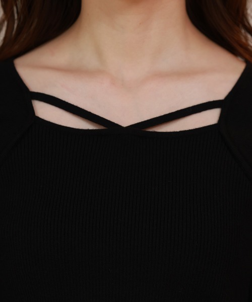 ASTORIA ODIER(アストリアオディール)の「袖口パールネッククロスリブニット(ニット/セーター・レディース・ブラック/ホワイト/ピンク/ブラウン/ダークブルー・MEDIUM)」の12枚目の写真