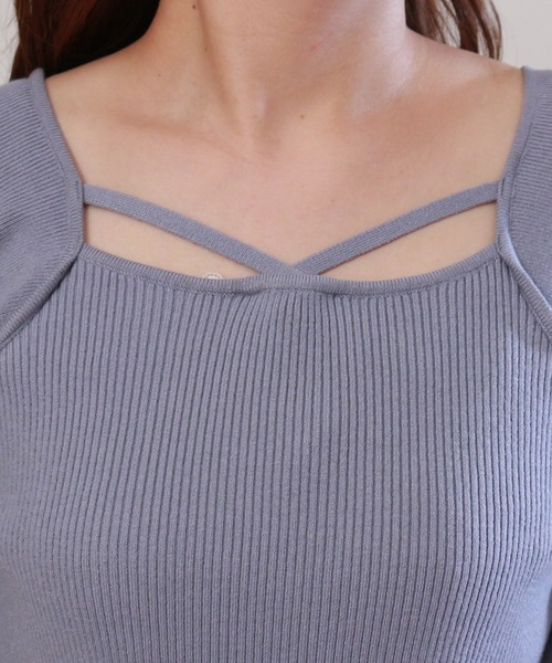 ASTORIA ODIER(アストリアオディール)の「袖口パールネッククロスリブニット(ニット/セーター・レディース・ブラック/ホワイト/ピンク/ブラウン/ダークブルー・MEDIUM)」の13枚目の写真