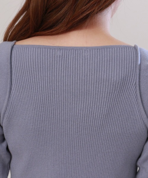 ASTORIA ODIER(アストリアオディール)の「袖口パールネッククロスリブニット(ニット/セーター・レディース・ブラック/ホワイト/ピンク/ブラウン/ダークブルー・MEDIUM)」の14枚目の写真